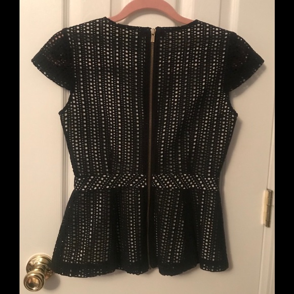 C Wonder black eyelet peplum top - Picture 4 of 10